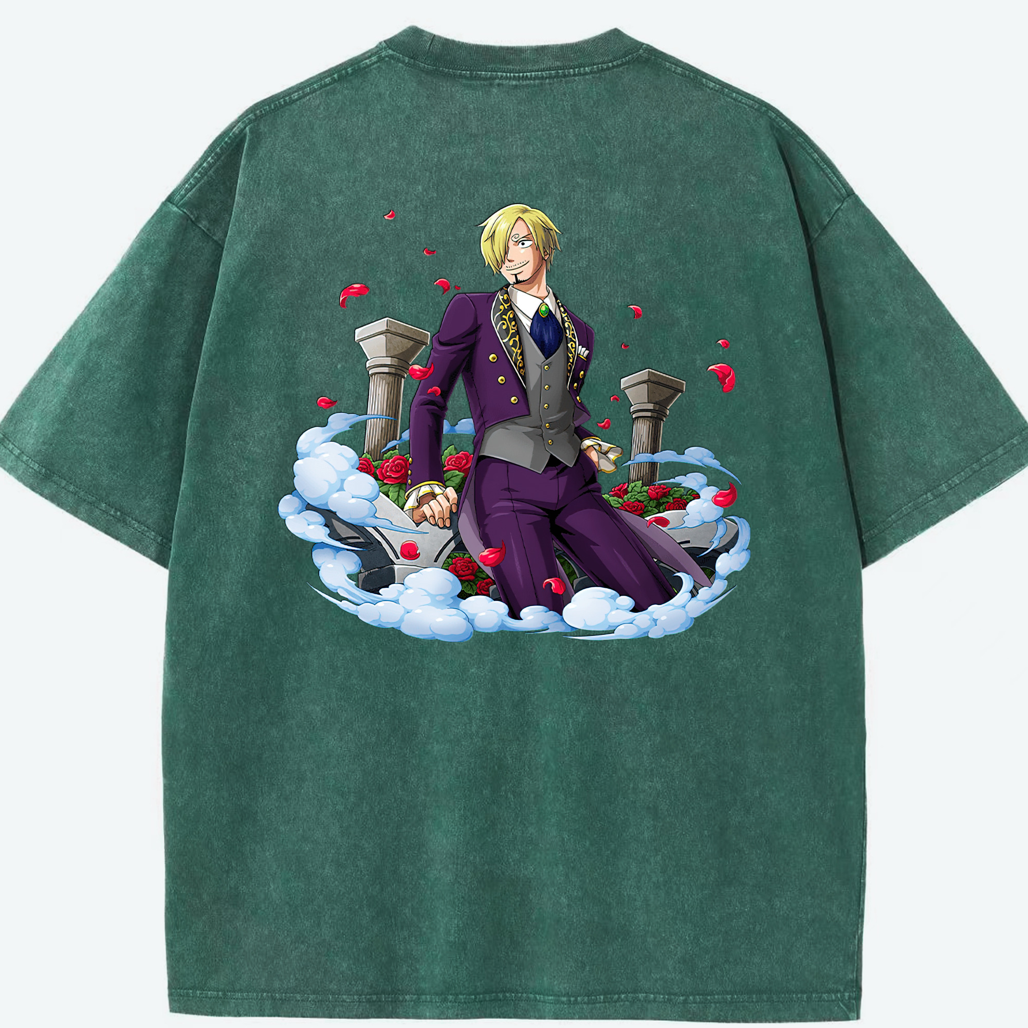 ワンピース サンジ ONE PIECE Sanji 綿100% ヴィンテージ風 半袖Tシャツ（背面プリント）